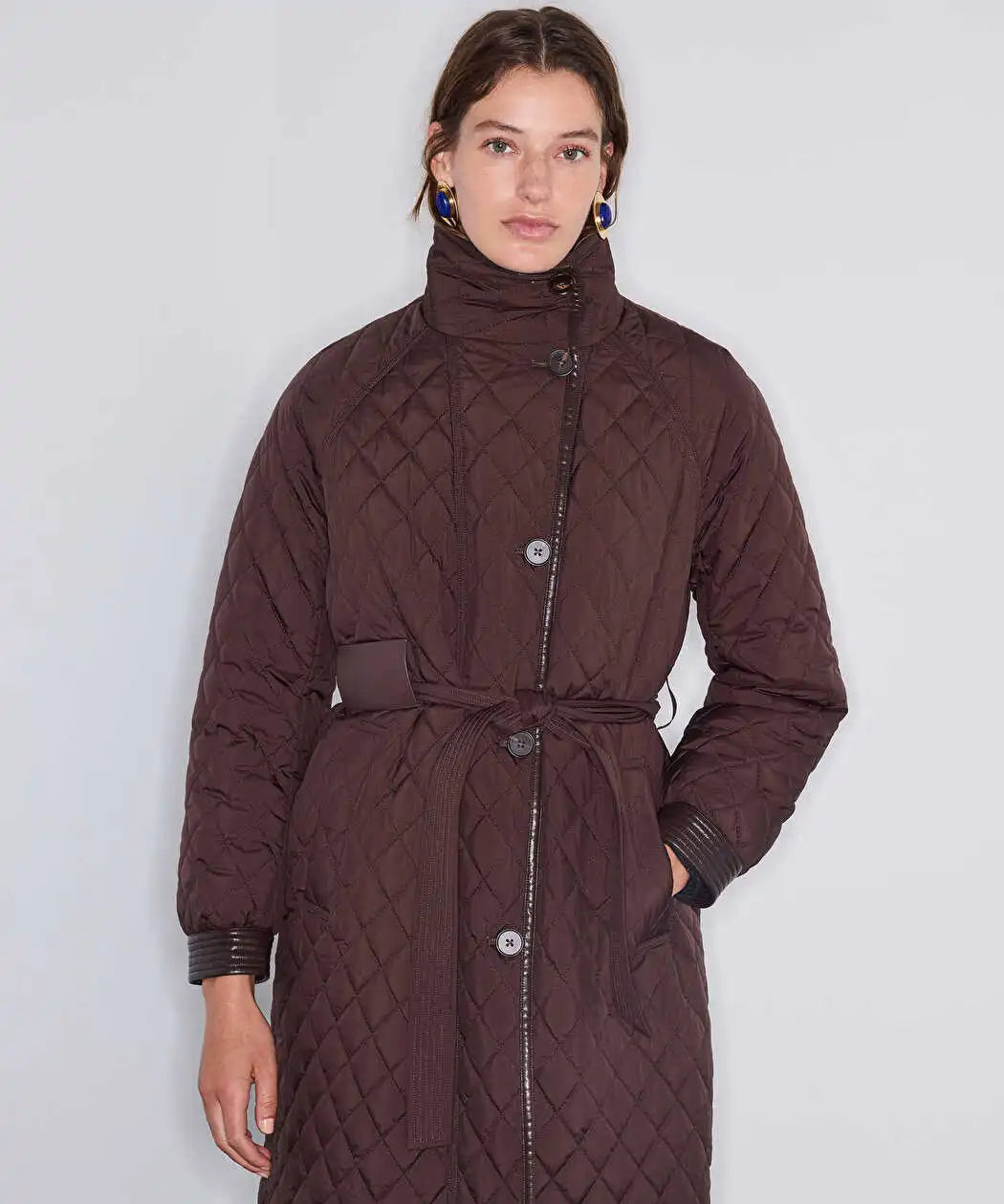 Natürel Kuşaklı Kapitone Mont Iw6260012153ad6 | Ipekyol