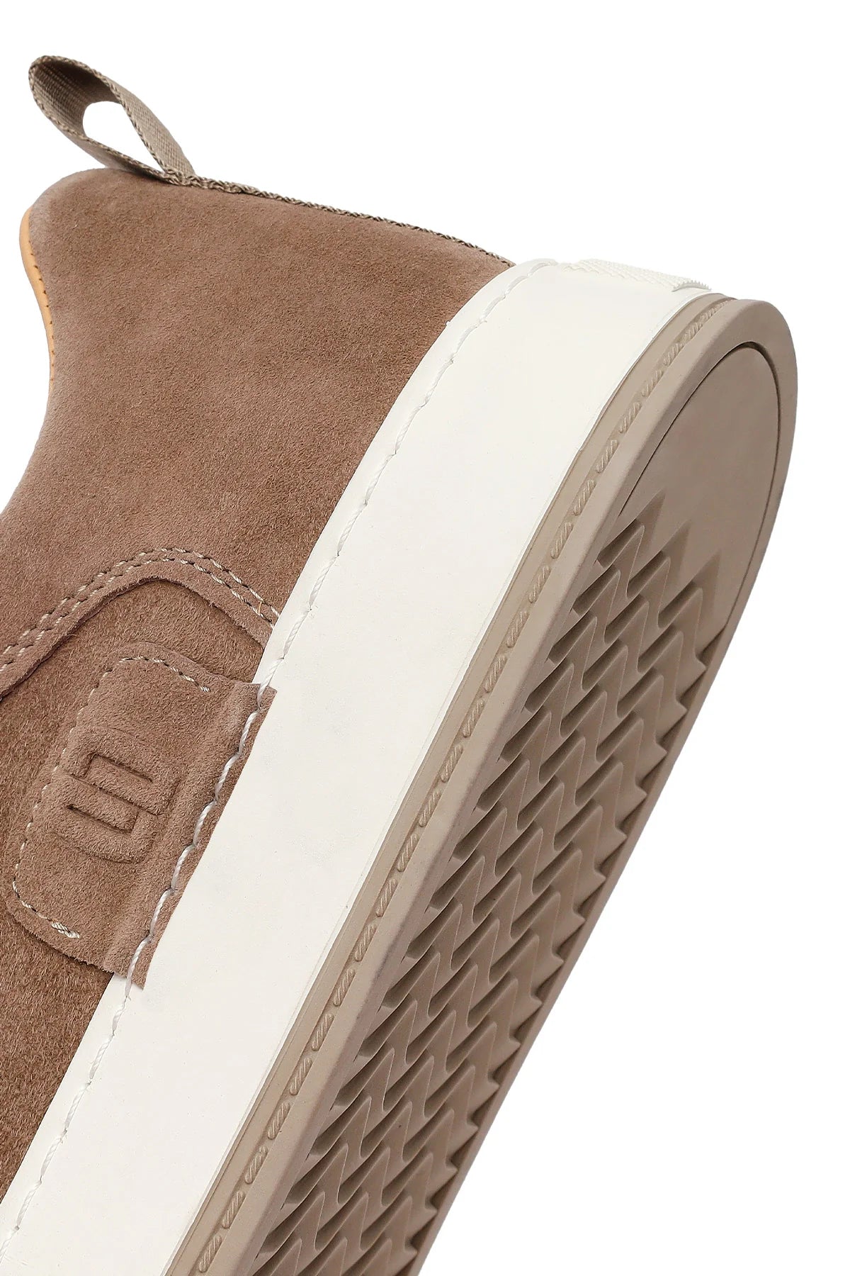 Erkek Vizon Bağcıklı Kalın Tabanlı Süet Deri Sneaker