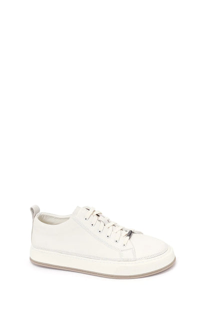 Erkek Beyaz Bağcıklı Deri Sneaker