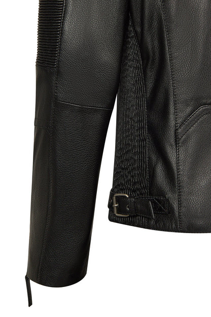 Lavine Erkek Siyah Slim-fit Deri Ceket