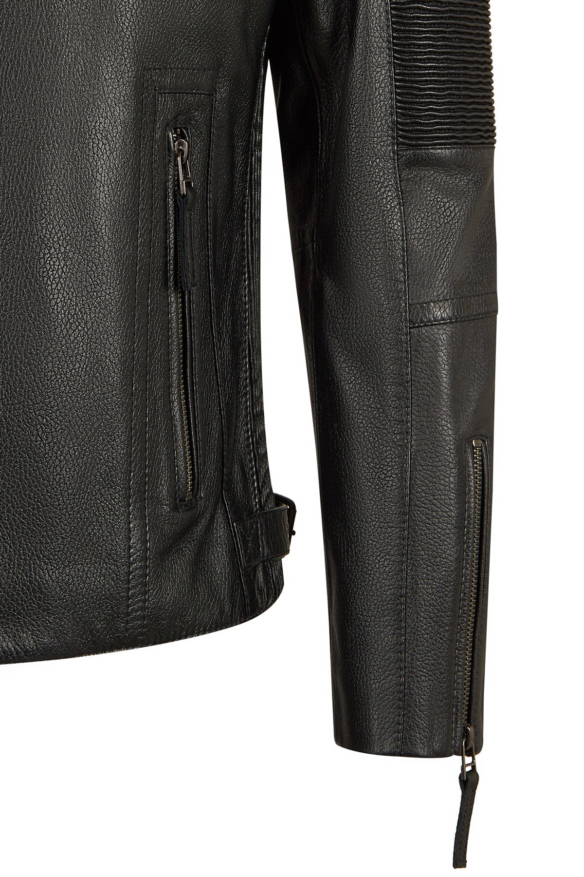 Lavine Erkek Siyah Slim-fit Deri Ceket