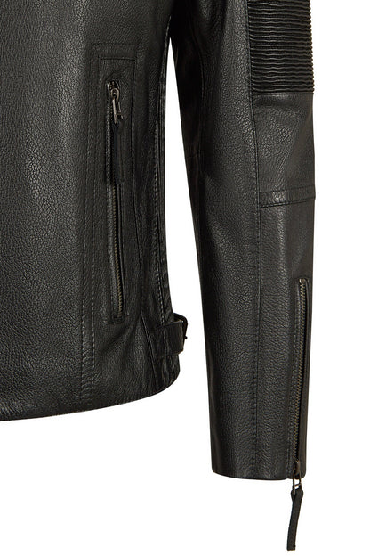 Lavine Erkek Siyah Slim-fit Deri Ceket