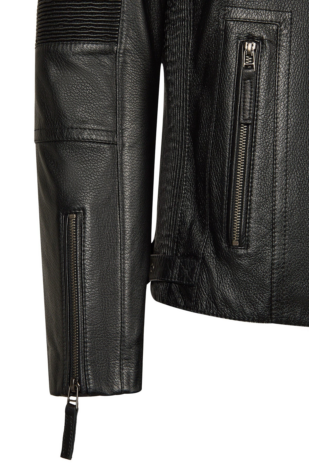 Lavine Erkek Siyah Slim-fit Deri Ceket