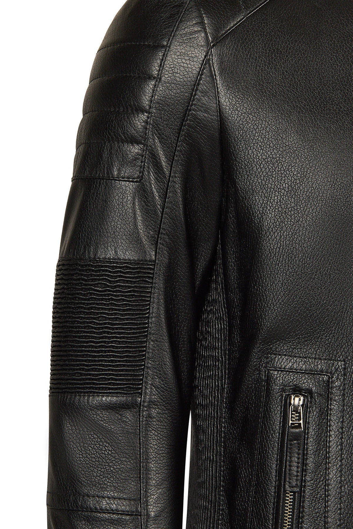 Lavine Erkek Siyah Slim-fit Deri Ceket