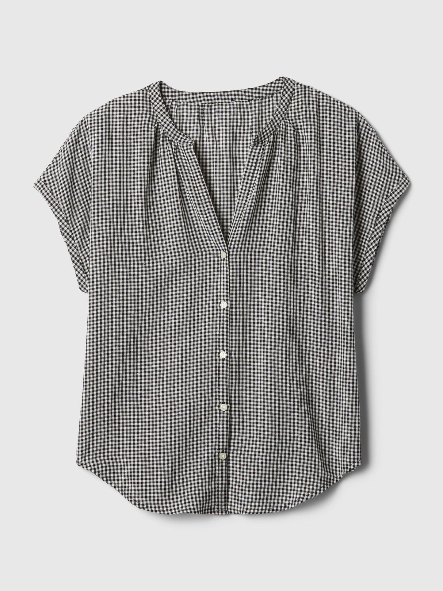 Siyah Crinkle Gauze Tencel™ Pijama Üstü