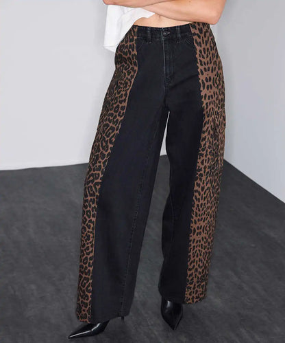 Siyah Leopar Desen Mix Jean Pantolon Iw6260018054001 | Ipekyol
