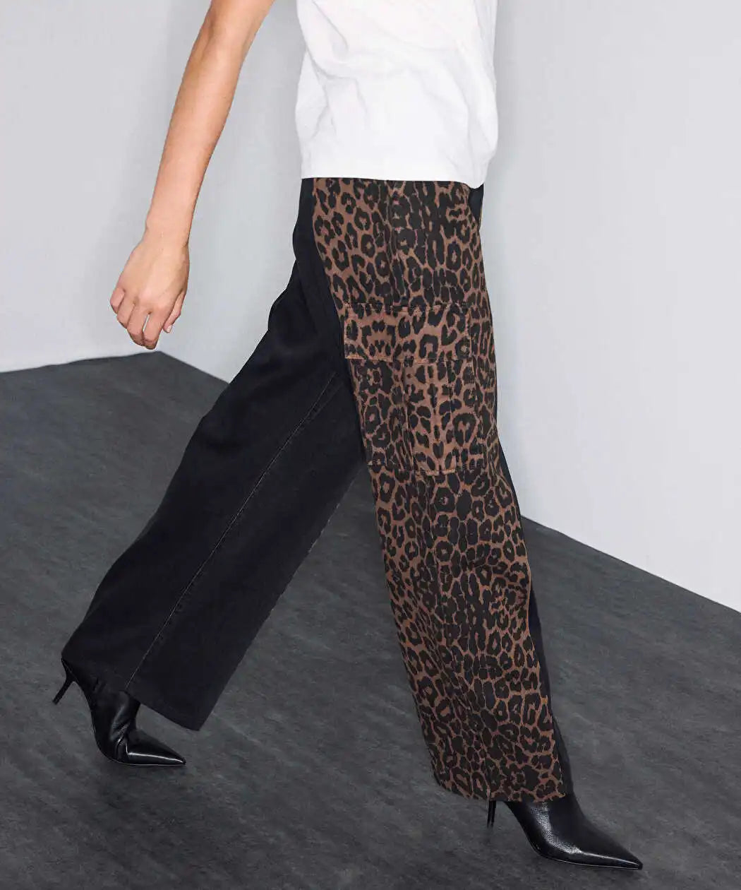 Siyah Leopar Desen Mix Jean Pantolon Iw6260018054001 | Ipekyol
