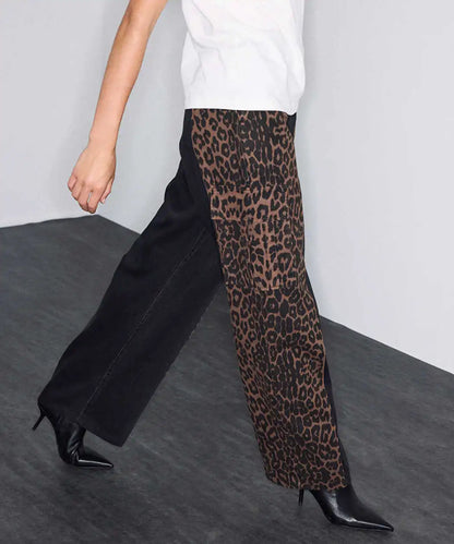 Siyah Leopar Desen Mix Jean Pantolon Iw6260018054001 | Ipekyol