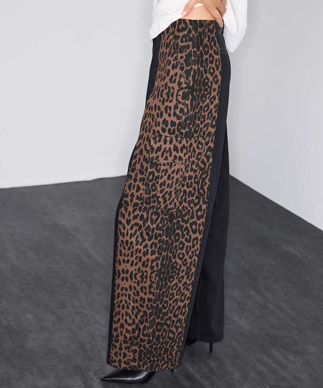 Siyah Leopar Desen Mix Jean Pantolon Iw6260018054001 | Ipekyol