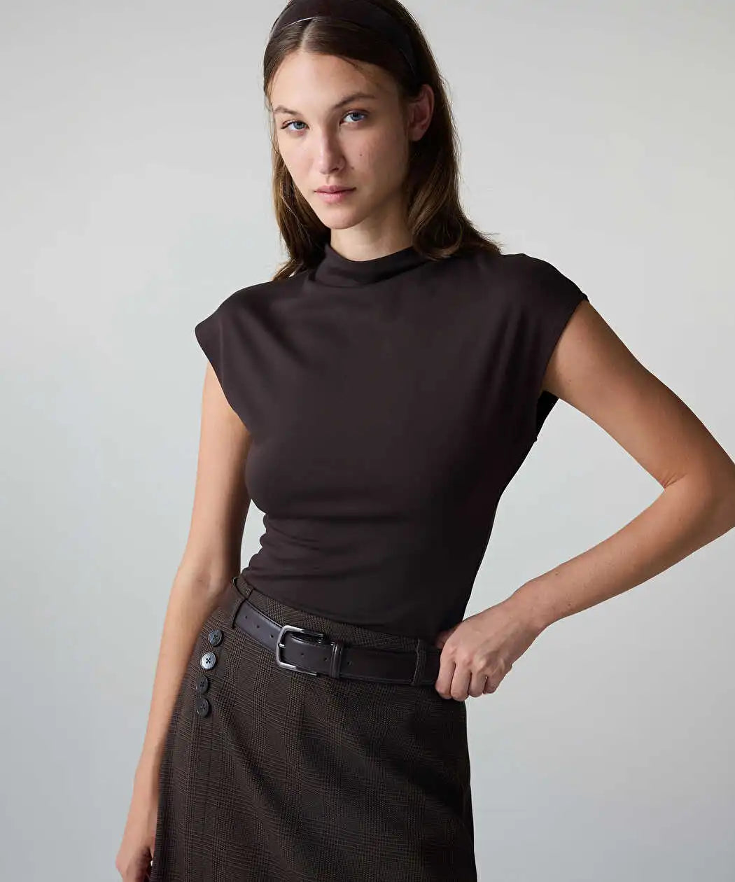 Kahverengi Yüksek Yaka Basic Body Iw6260070192074 | Ipekyol