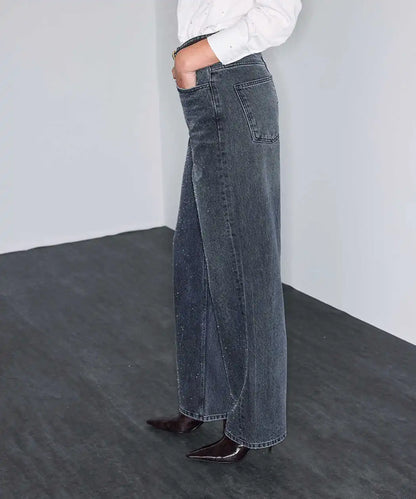 Antrasit Hotfix Baskılı Wide Leg Jean Pantolon Iw6260018053036 | Ipekyol