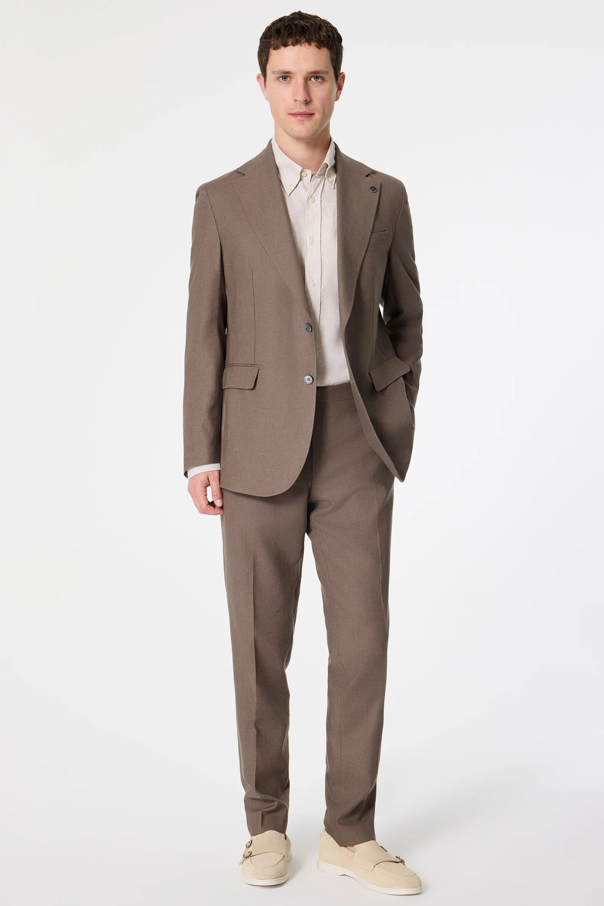 Damat Regular Fit Vizon Armürlü Takim Elbise