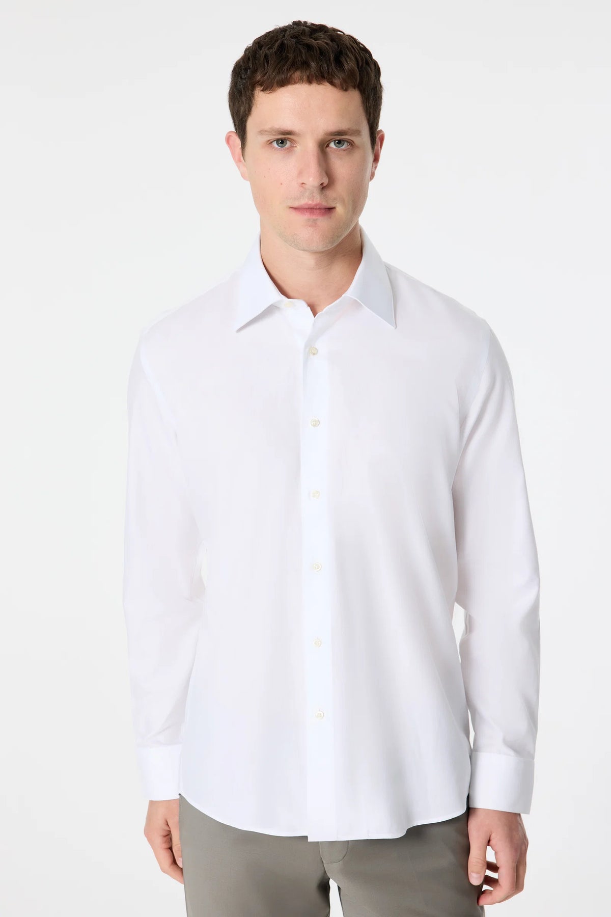 Damat Slim Fit Beyaz Gabardin Gömlek