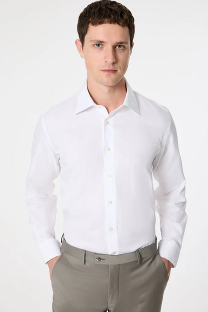 Damat Slim Fit Beyaz Gabardin Gömlek