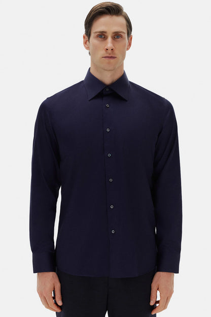 Damat Slim Fit Lacivert Gabardin Gömlek