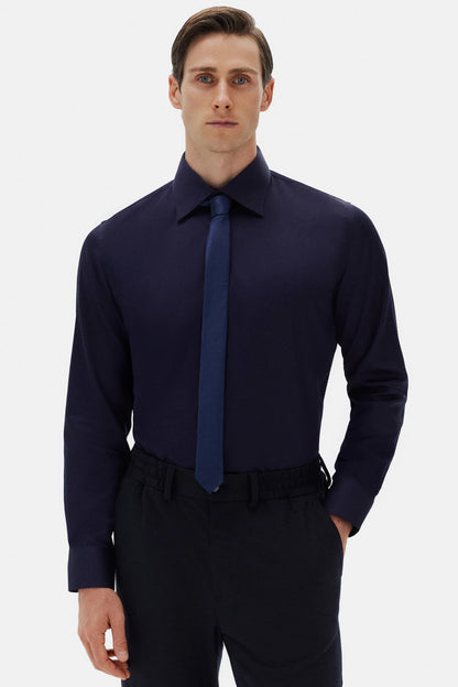 Damat Slim Fit Lacivert Gabardin Gömlek