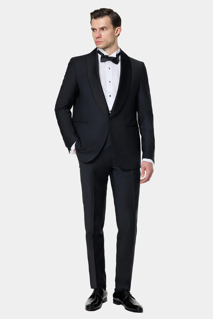 Damat Regular Fit Siyah Düz Smokin Takim