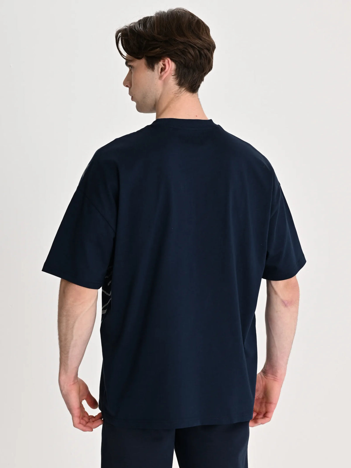 Fenerbahçe Lacivert Tribün Krom Logolu Erkek Oversize Tshirt