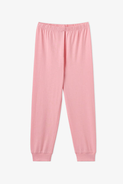 Kız Çocuk Pembe Snailmail Cuties Pamuklu Uzun Kollu 2'li Pijama Takımı