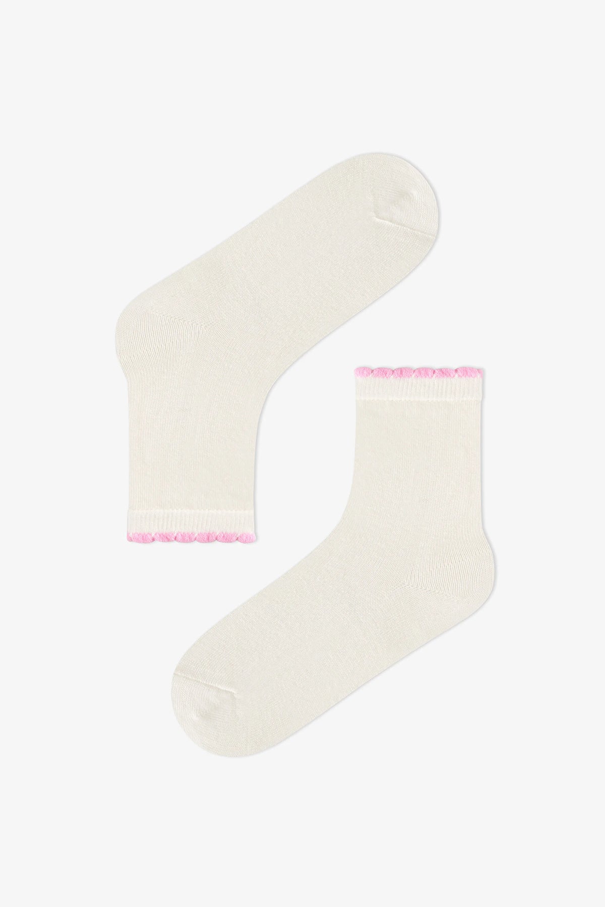 Kız Çocuk Pembe Fluffy Cat Kedi Desenli Pamuklu 4 Çift Soket Çorap