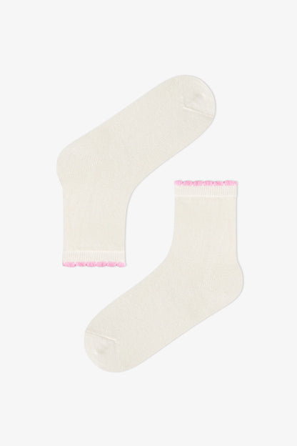 Kız Çocuk Pembe Fluffy Cat Kedi Desenli Pamuklu 4 Çift Soket Çorap