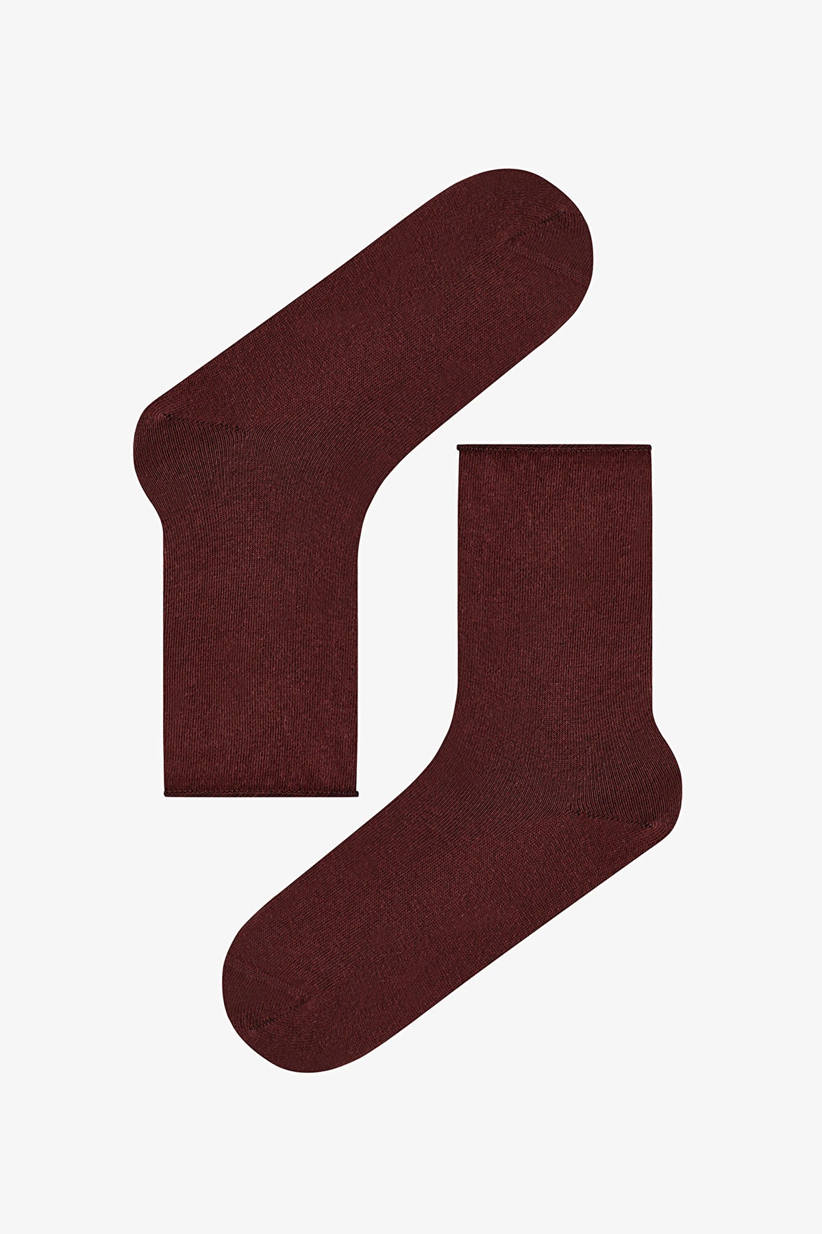 Bordo Bej Relax Leopar Pamuklu 3 Çift Soket Çorap