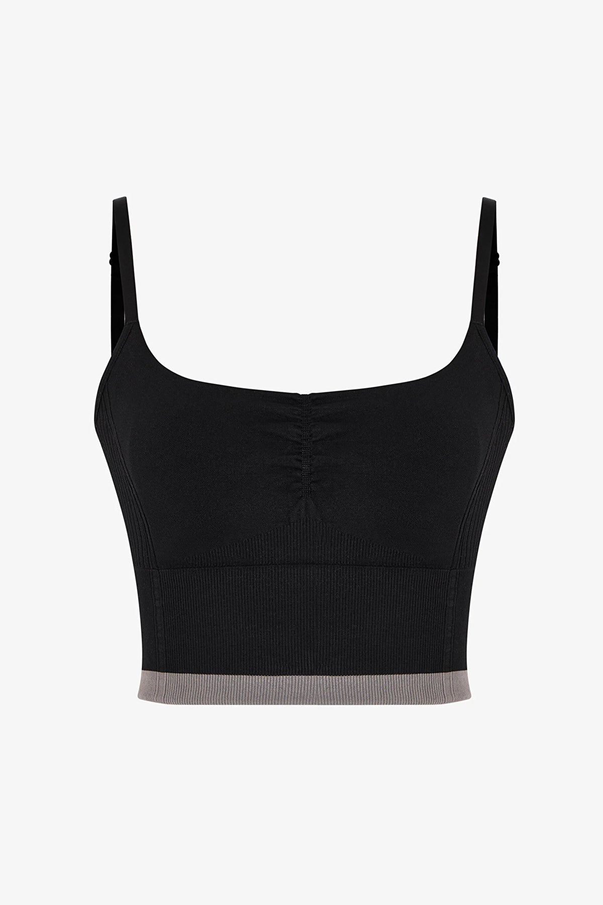 Siyah Çizgili Dikişsiz Seamless Spor Sütyeni