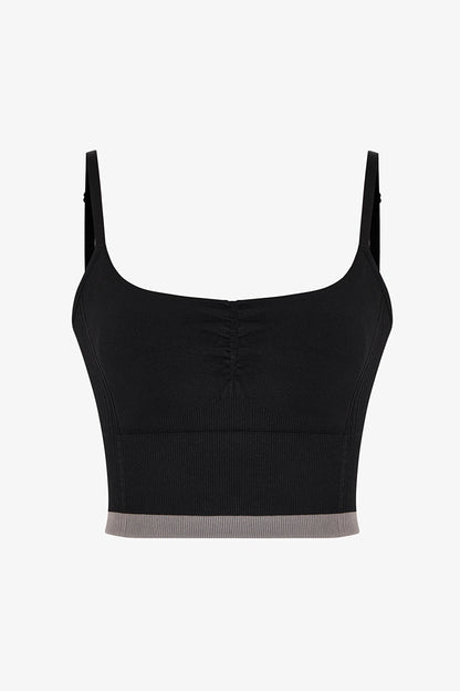 Siyah Çizgili Dikişsiz Seamless Spor Sütyeni
