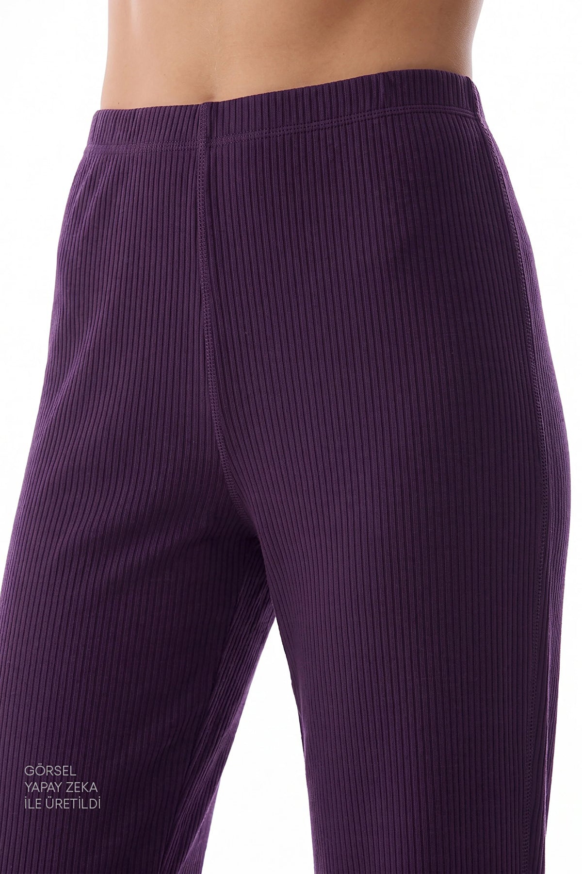 Mor Midnight Mood Fitilli Pantolon Uzun Kollu Pijama Takımı