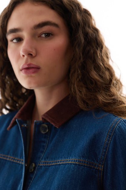 Koyu Mavi Denim Ceket