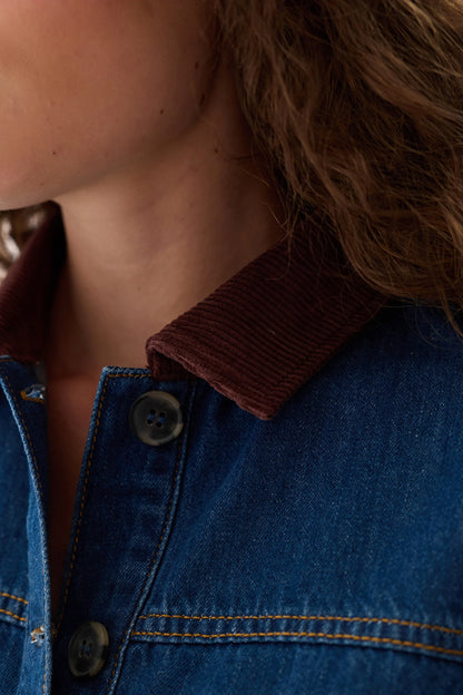 Koyu Mavi Denim Ceket
