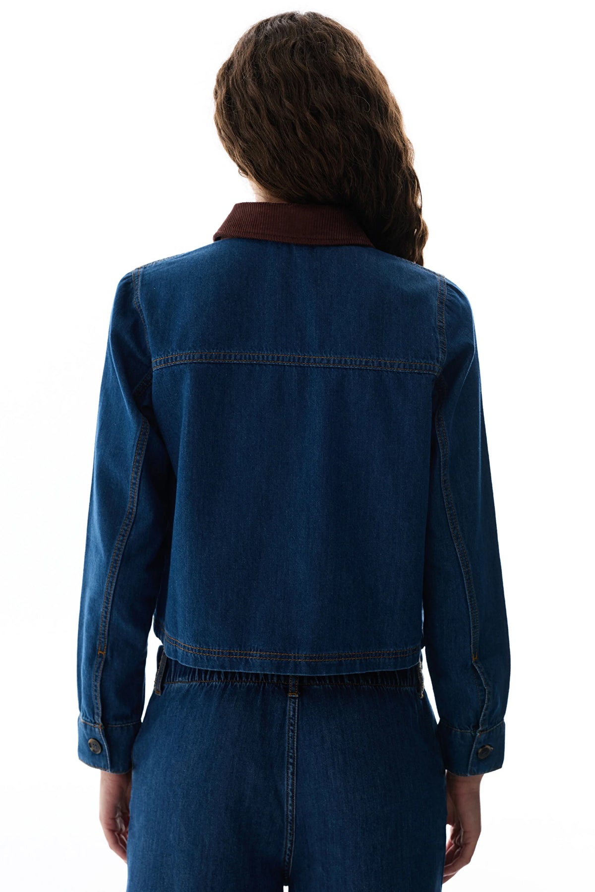 Koyu Mavi Denim Ceket