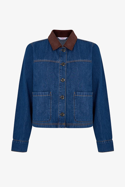 Koyu Mavi Denim Ceket