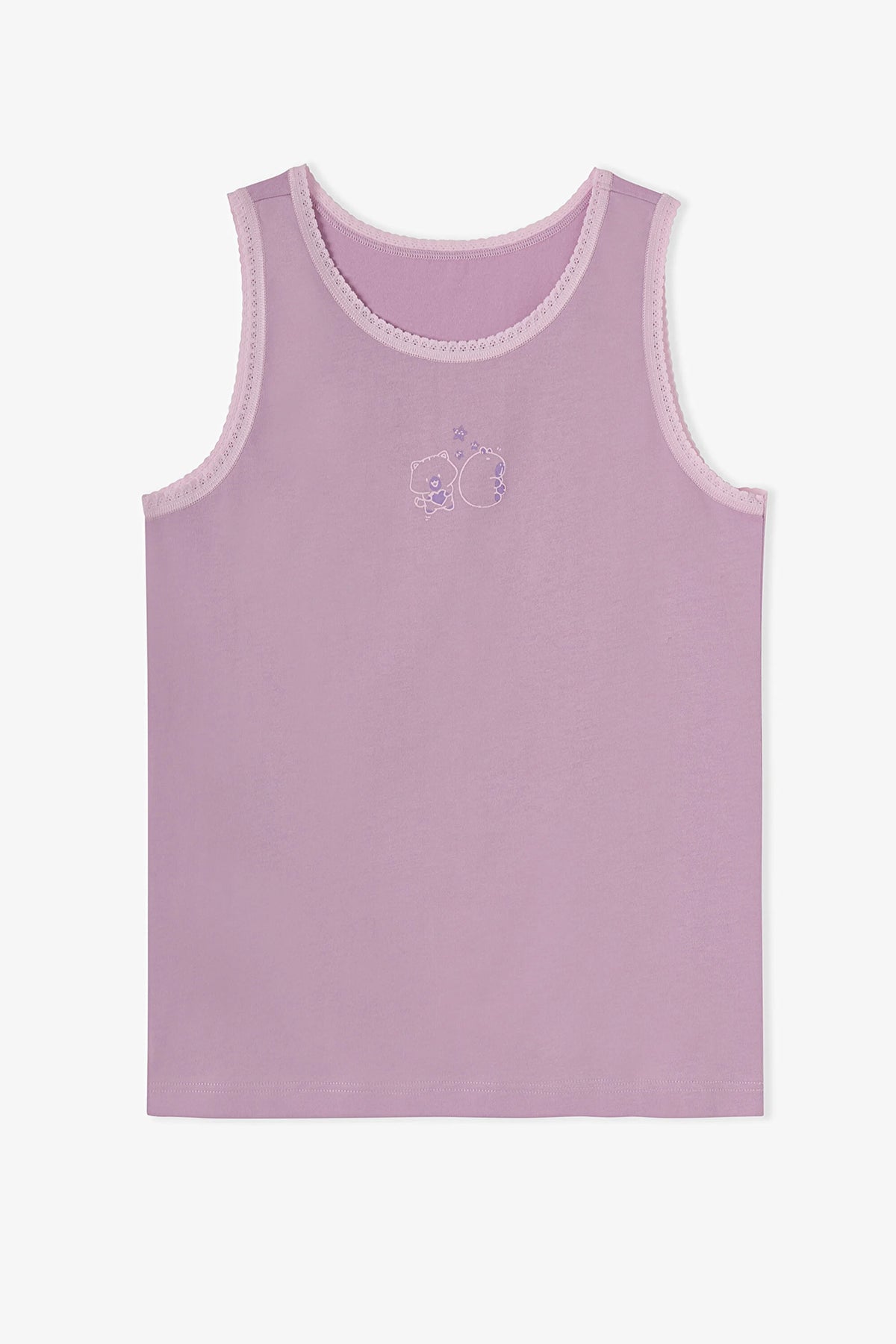 Kız Çocuk Pembe Cute Party Pamuklu 2'li Atlet