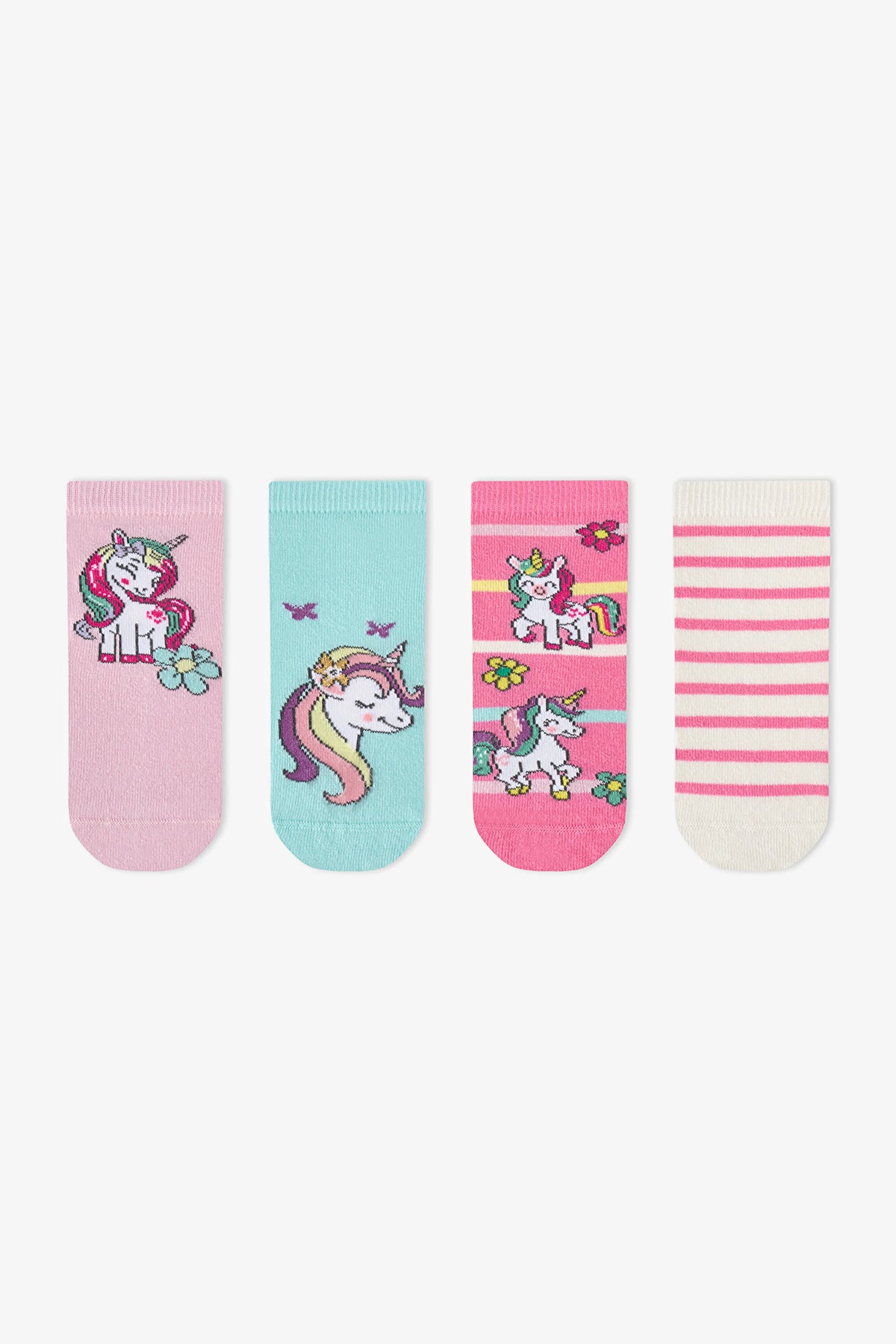 Kız Çocuk Unicorn Dreamland Pamuklu 4 Çift Soket Çorap