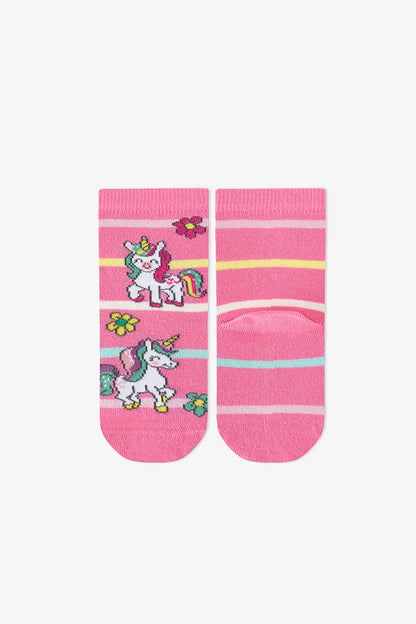Kız Çocuk Unicorn Dreamland Pamuklu 4 Çift Soket Çorap