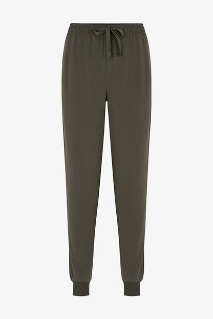 Erkek Moss Çizgili Uzun Kollu Jogger Pijama Takımı