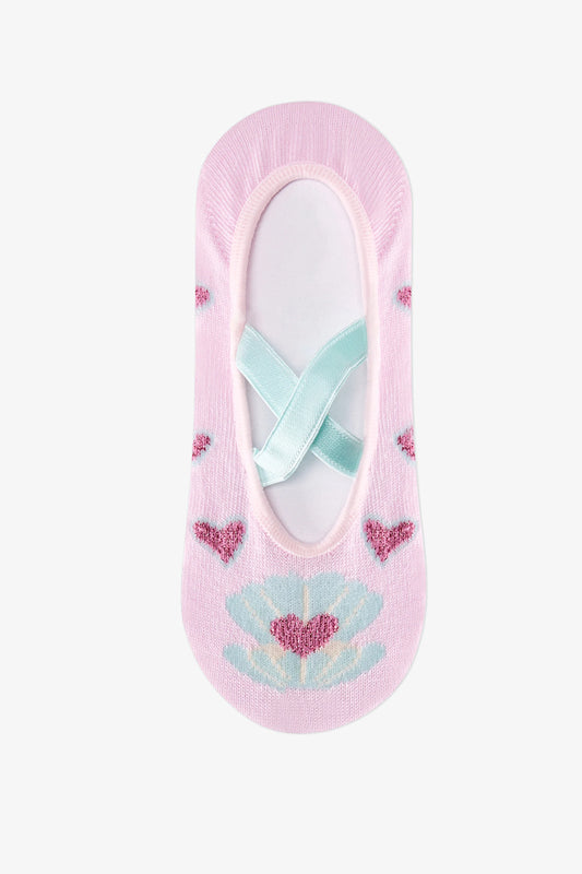 Kız Çocuk Pembe Gri Kalp Pearl Suba Çorap