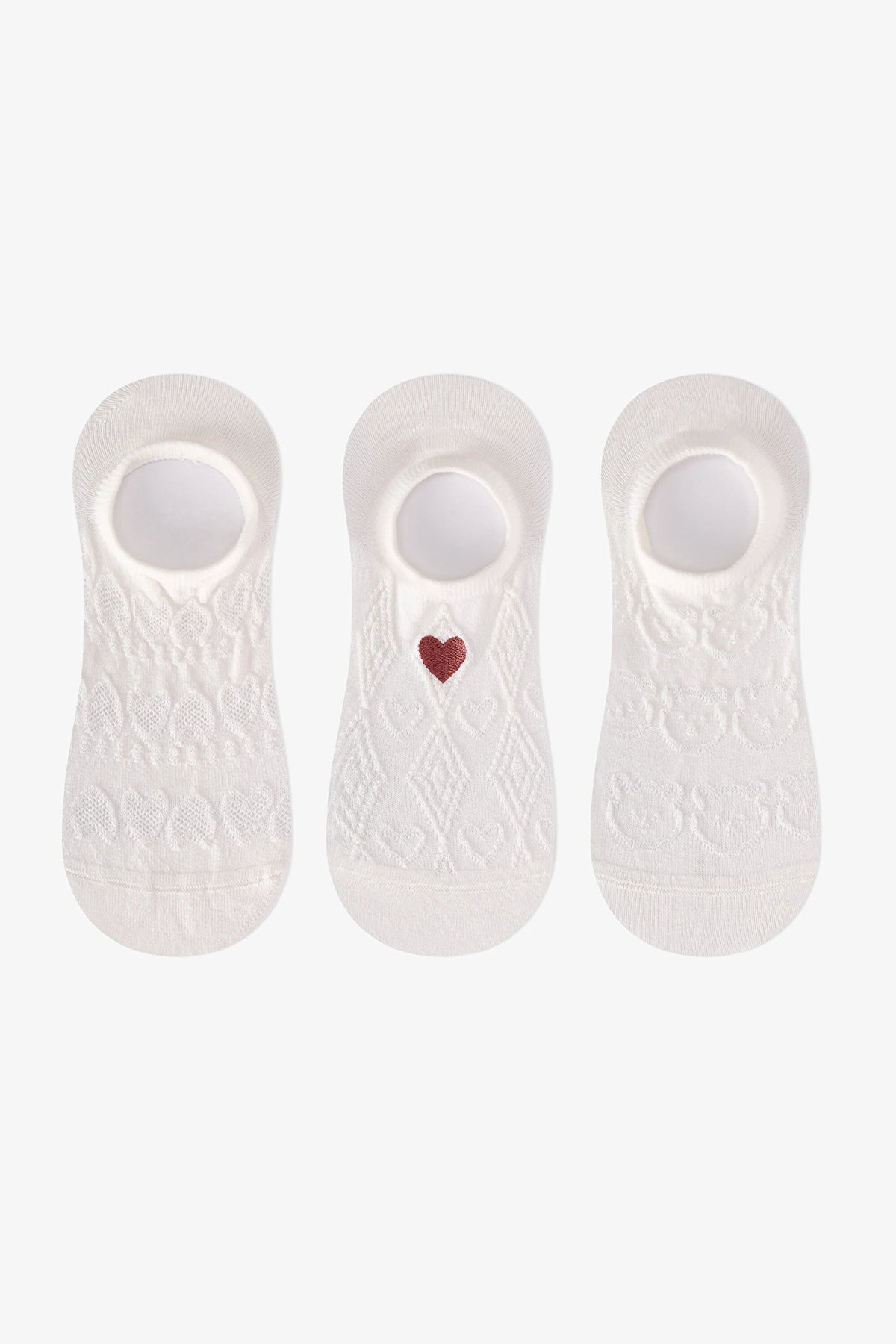 Love Jacqoard 3lü Sneaker Çorabı