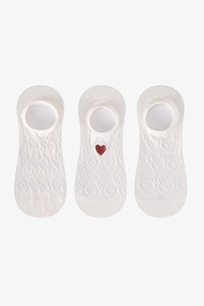 Love Jacqoard 3lü Sneaker Çorabı