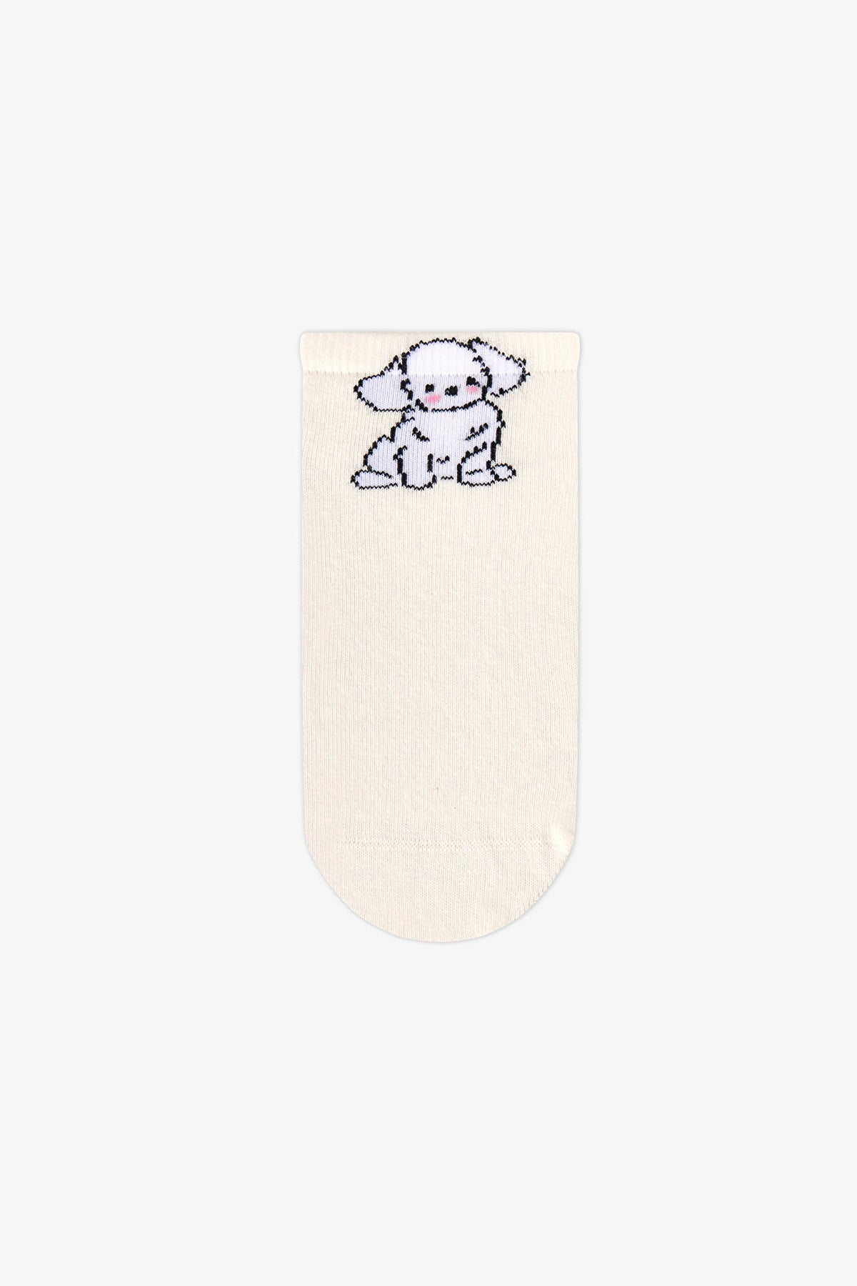 Gri Gül Little Puppy Pamuklu 3 Çift Patik Çorap
