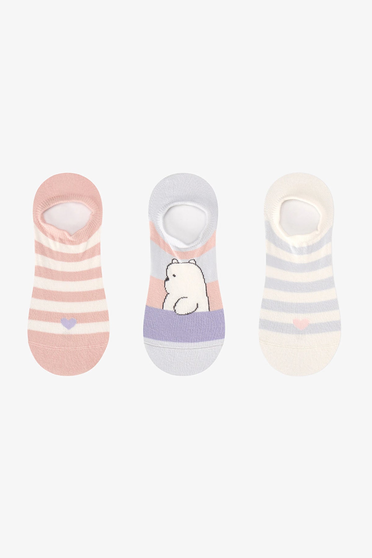 Sweet Polar Bear Pamuklu 3 Çift Sneaker Çorap