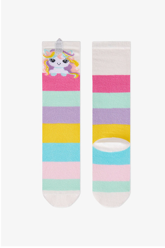 Kız Çocuk Marsmelov Unicorn Fantasy Pamuklu Pantolon Çorap
