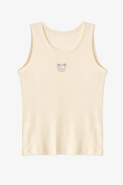 Erkek Çocuk Ekru Cute Animals Unicorn Desenli 2'li Atlet