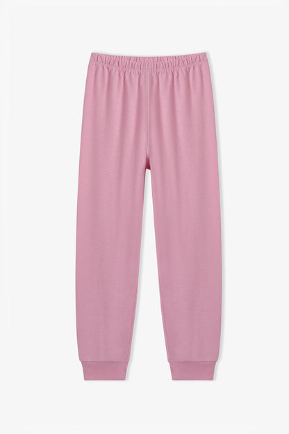 Kız Çocuk Pembe Loving Unicorn Pamuklu Uzun Kollu Pijama Takımı