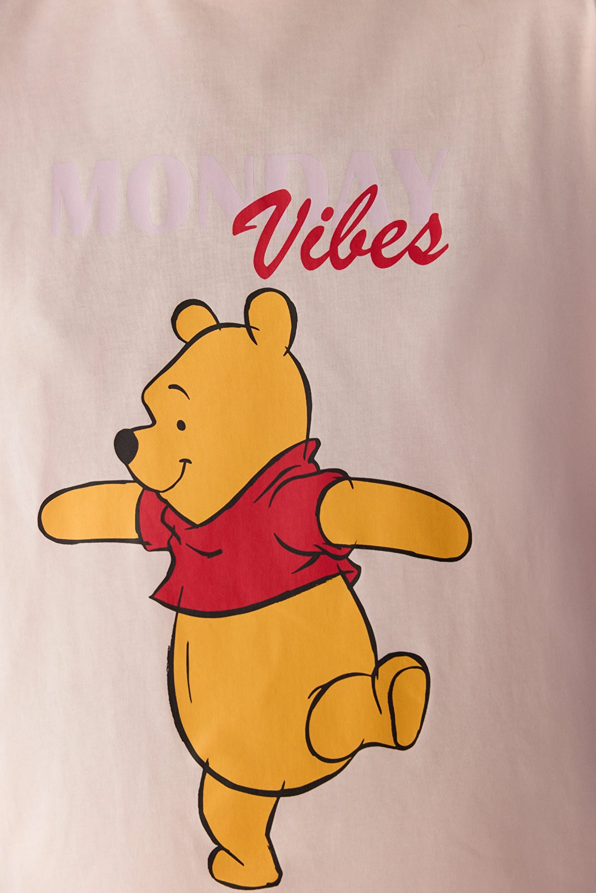 Pembe Winnie The Pooh Monday Vibes Ayı Desenli Pantolon Kısa Kollu Pijama Takımı
