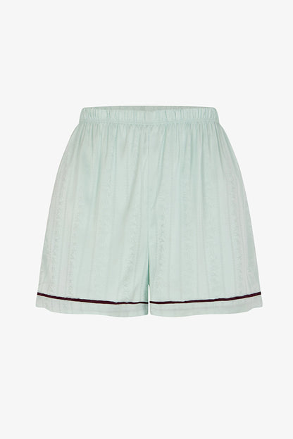 Mint Aurora Saten Çiçekli Şort Pijama Altı