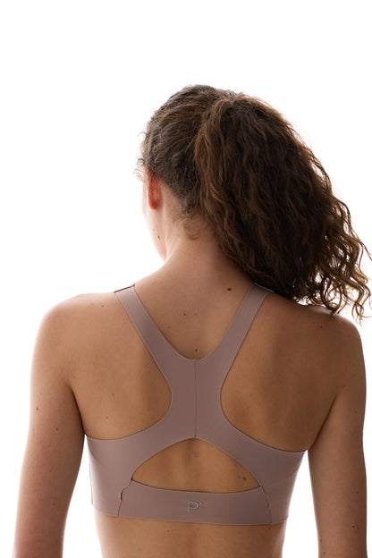 Bej Stretch360 Orta Destek Çıkarılabilir Pedli Zero Feel Spor Sütyeni