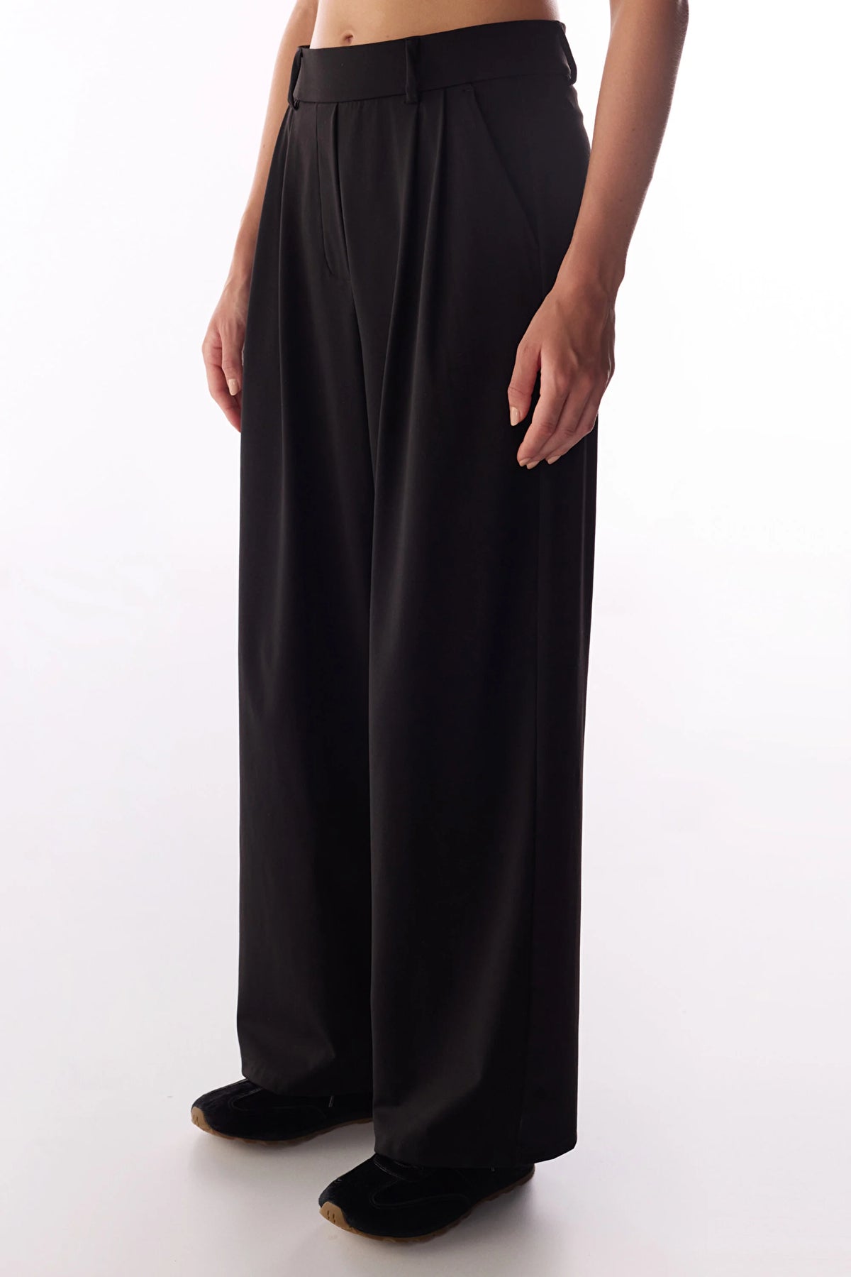 Siyah Daily Chic Yüksek Bel Pantolon