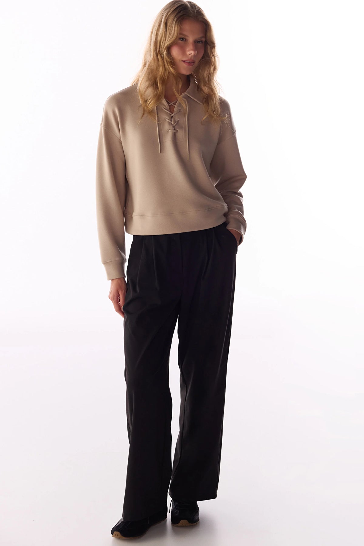 Siyah Daily Chic Yüksek Bel Pantolon